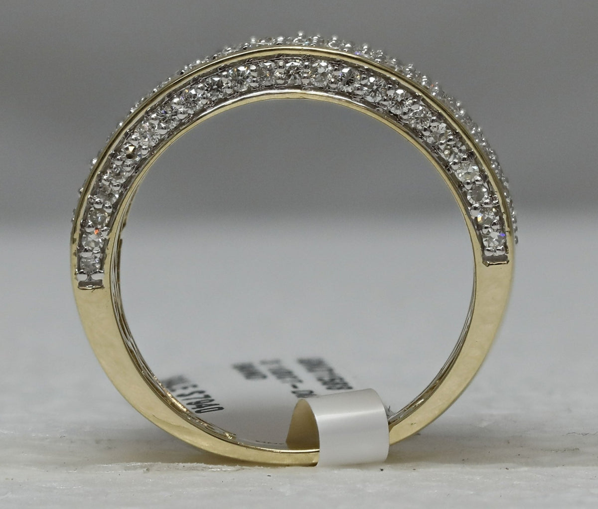 14K Yellow Gold Round Diamond Fashion Mens Band 3 1/5 Cttw - Splendid Jewellery