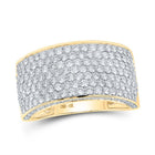 14K Yellow Gold Round Diamond Fashion Mens Band 3 1/5 Cttw - Splendid Jewellery