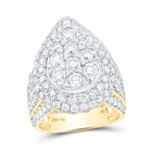14K Yellow Gold Round Diamond Fashion Pear Ring 4 Cttw - Splendid Jewellery