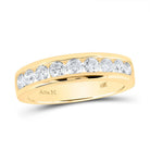 14K Yellow Gold Round Diamond Fashion Women's Band 7/8 Cttw - Splendid Jewellery