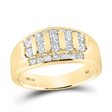 Load image into Gallery viewer, 14K Yellow Gold Round Diamond High Mens Band 1 Cttw - Splendid Jewellery