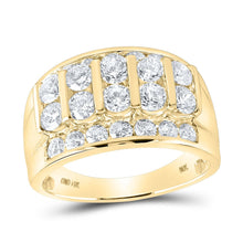 Load image into Gallery viewer, 14K Yellow Gold Round Diamond High Mens Band 3 Cttw - Splendid Jewellery