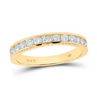 14K Yellow Gold Round Diamond Machine Set Band 1/2 Cttw - Splendid Jewellery