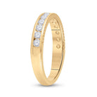 14K Yellow Gold Round Diamond Machine Set Band 1/2 Cttw - Splendid Jewellery