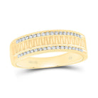 14K Yellow Gold Round Diamond Machine Set Band 1/4 Cttw - Splendid Jewellery