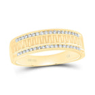 14K Yellow Gold Round Diamond Machine Set Band 1/4 Cttw - Splendid Jewellery