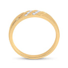 14K Yellow Gold Round Diamond Machine Set Band 1/6 Cttw - Splendid Jewellery