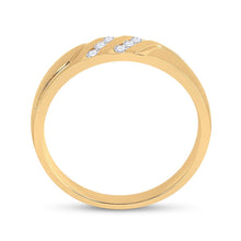 Load image into Gallery viewer, 14K Yellow Gold Round Diamond Machine Set Band 1/6 Cttw - Splendid Jewellery