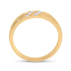 14K Yellow Gold Round Diamond Machine Set Band 1/6 Cttw - Splendid Jewellery