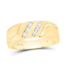 Load image into Gallery viewer, 14K Yellow Gold Round Diamond Machine Set Band 1/6 Cttw - Splendid Jewellery