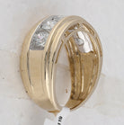 14K Yellow Gold Round Diamond Men's 5 Stone Wedding Band Ring 2 Cttw - Splendid Jewellery