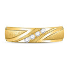 14K Yellow Gold Round Diamond Men's Band 1/6 Cttw - Splendid Jewellery