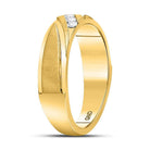 14K Yellow Gold Round Diamond Men's Band 1/6 Cttw - Splendid Jewellery