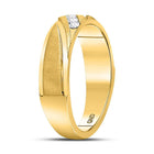 14K Yellow Gold Round Diamond Men's Band 1/6 Cttw - Splendid Jewellery