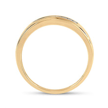 Load image into Gallery viewer, 14K Yellow Gold Round Diamond Men's Channel Set Wedding Anniversary Band Ring 1/12 Cttw - Splendid Jewellery