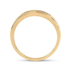 14K Yellow Gold Round Diamond Men's Channel Set Wedding Anniversary Band Ring 1/12 Cttw - Splendid Jewellery