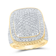 Load image into Gallery viewer, 14K Yellow Gold Round Diamond Mens Cushion Cluster Ring 5 Cttw - Splendid Jewellery