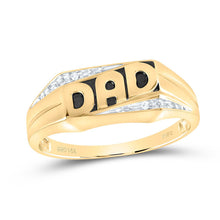 Load image into Gallery viewer, 14K Yellow Gold Round Diamond Mens Dad Father Band Ring . 0.01 Cttw - Splendid Jewellery