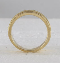 Load image into Gallery viewer, 14K Yellow Gold Round Diamond Men's Double Row Textured Wedding Band Ring 1 Cttw - Splendid Jewellery