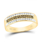 14K Yellow Gold Round Diamond Men's Grecco Wedding Band Ring 1/4 Cttw - Splendid Jewellery