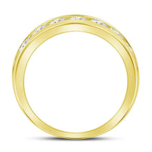 Load image into Gallery viewer, 14K Yellow Gold Round Diamond Men's Machine Set Wedding Channel Band Ring 1 1 1/2 Cttw - Splendid Jewellery