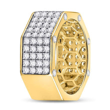 Load image into Gallery viewer, 14K Yellow Gold Round Diamond Mens Octagon Nut Band Ring 2 - 2 3/4 Cttw - Splendid Jewellery