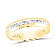 Load image into Gallery viewer, 14K Yellow Gold Round Diamond Men's Single Row Channel Set Wedding Band Ring 1/4 Cttw - Splendid Jewellery