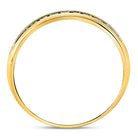 14K Yellow Gold Round Diamond Men's Single Row Channel Set Wedding Band Ring 1/4 Cttw - Splendid Jewellery