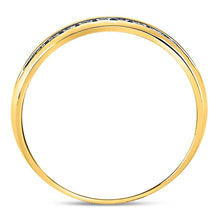 Load image into Gallery viewer, 14K Yellow Gold Round Diamond Men's Single Row Channel Set Wedding Band Ring 1/4 Cttw - Splendid Jewellery