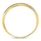 14K Yellow Gold Round Diamond Men's Single Row Channel Set Wedding Band Ring 1/4 Cttw - Splendid Jewellery
