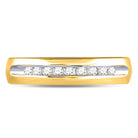 14K Yellow Gold Round Diamond Men's Single Row Channel Set Wedding Band Ring 1/4 Cttw - Splendid Jewellery