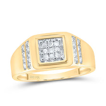 Load image into Gallery viewer, 14K Yellow Gold Round Diamond Mens Square Cluster Ring 1/4 Cttw - Splendid Jewellery