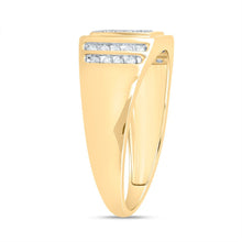 Load image into Gallery viewer, 14K Yellow Gold Round Diamond Mens Square Cluster Ring 1/4 Cttw - Splendid Jewellery