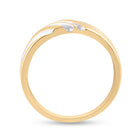 14K Yellow Gold Round Diamond Men's Wedding Band Ring 1/8 Cttw - Splendid Jewellery