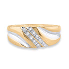 14K Yellow Gold Round Diamond Men's Wedding Band Ring 1/8 Cttw - Splendid Jewellery