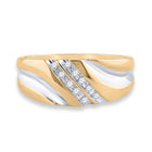 14K Yellow Gold Round Diamond Men's Wedding Band Ring 1/8 Cttw - Splendid Jewellery