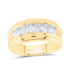 14K Yellow Gold Round Diamond Men's Wedding Channel Set Band Ring 1 Cttw - Splendid Jewellery
