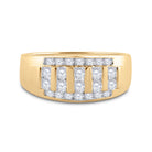 14K Yellow Gold Round Diamond Men's Wedding Channel Set Band Ring 1 Cttw - Splendid Jewellery