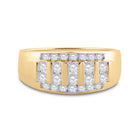 14K Yellow Gold Round Diamond Men's Wedding Channel Set Band Ring 1 Cttw - Splendid Jewellery