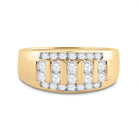 14K Yellow Gold Round Diamond Men's Wedding Channel Set Band Ring 1 Cttw - Splendid Jewellery