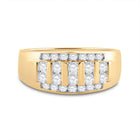 14K Yellow Gold Round Diamond Men's Wedding Channel Set Band Ring 1 Cttw - Splendid Jewellery