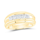 14K Yellow Gold Round Diamond Men's Wedding Channel Set Band Ring 1/2 Cttw - Splendid Jewellery