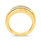 14K Yellow Gold Round Diamond Men's Wedding Channel Set Band Ring 1/2 Cttw - Splendid Jewellery
