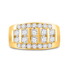 14K Yellow Gold Round Diamond Men's Wedding Channel Set Band Ring 2 Cttw - Splendid Jewellery