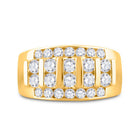 14K Yellow Gold Round Diamond Men's Wedding Channel Set Band Ring 2 Cttw - Splendid Jewellery