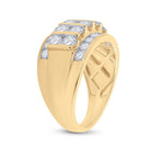 14K Yellow Gold Round Diamond Men's Wedding Channel Set Band Ring 3 Cttw - Splendid Jewellery