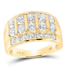 14K Yellow Gold Round Diamond Men's Wedding Channel Set Band Ring 3 Cttw - Splendid Jewellery