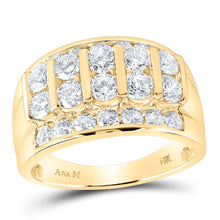Load image into Gallery viewer, 14K Yellow Gold Round Diamond Men's Wedding Channel Set Band Ring 3 Cttw - Splendid Jewellery