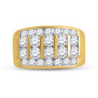 14K Yellow Gold Round Diamond Men's Wedding Channel Set Band Ring 3 Cttw - Splendid Jewellery