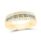 14K Yellow Gold Round Diamond Men's Wedding Grecco Band Ring 1/2 Cttw - Splendid Jewellery